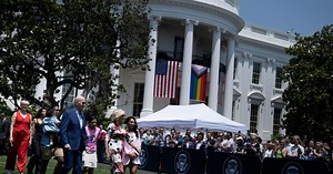White House condemns transgender activists showing off post-op bare chests at Pride event