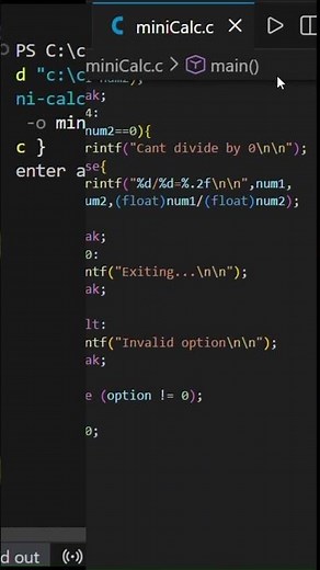 switch statement in c | Mini calculator using c | source code in desc. | #coding #calculator #c