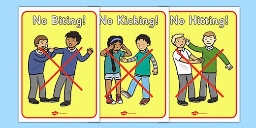 No Biting No Kicking Display Posters