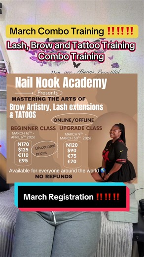 March Registration for Nail and Lash Training