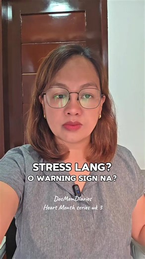 Ilang beses mo na sinabi: “Stress lang.” “Pagod lang.” “Edad lang.” But heart attack symptoms don’t always start big. Minsan paunti-unti. Recurring. Triggered by effort. Relieved by rest. That’s not random. That’s a pattern. If may chest discomfort, jaw pain, arm numbness, unusual fatigue, or shortness of breath — especially if paulit-ulit — don’t dismiss it. Recognize the pattern. Act early. Save this. It might protect someone’s heart. — DocMomDiaries Practical health from clinic to home. #Hear