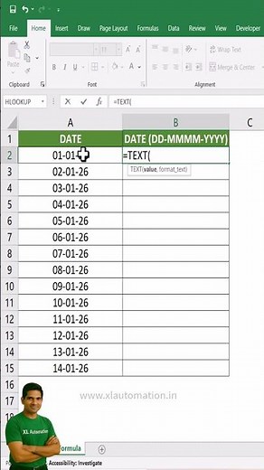 TEXT Formula Trick for Dates in Excel #excel #excelforbeginners #exceltricks #exceltips #excelcourse