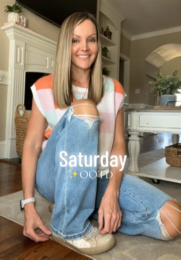 Grab this full outfit! 🤍🧡🩷🩵 Pants - linked Color block top and Shoe Shop Shoes in style Paula are in my TTS. The necklace can be found on my Amazon link. 😉 Happy Saturday and happy shopping! 🛍️