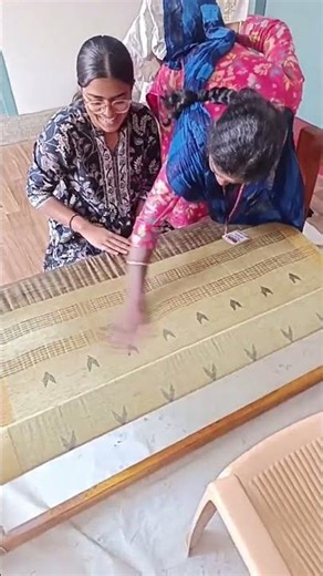 Silk Village Student Rani Shamyuktha Practicing Saree Starching & Polishing | Handloom Training