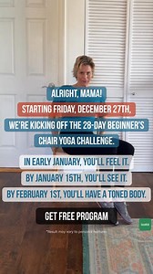 1.4M views · 3.2K reactions | Get VISIBLE body transformation in 28 DAYS with Chair Yoga!  1️⃣ Choose your goal and target areas; 2️⃣ Get a Personalised workout plan; 3️⃣ Track your progress and keep motivated; 4️⃣ See visible results in 4 weeks! | Fitness Challenge | Facebook