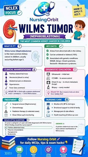 " WILMS TUMOR in 30 Seconds | NCLEX/NORCET Quick Facts #nclexprep #nclex #norcet