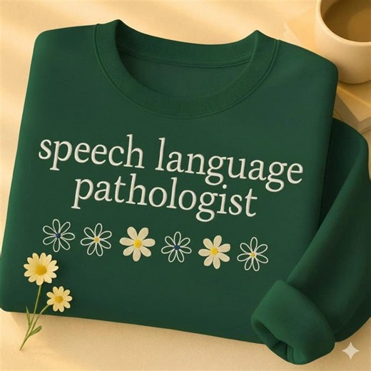 Embroidered Speech Language Pathologist Shirt, Floral SLP Sweatshirt, Speech Therapist Gift, School SLP Crewneck, SLPA Grad Top - Etsy