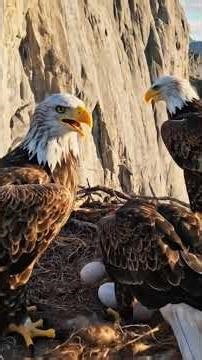Eagle nest on the rock mountain