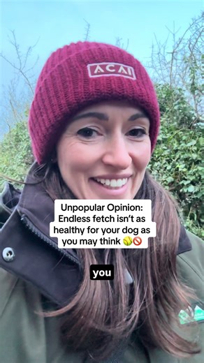 🥎 Yes, dogs love fetch. That doesn’t mean it’s good for their bodies or their brains. When fetch turns into nonstop, repetitive throwing, it can actually be tough on a dog’s body and nervous system. Physically, all that sprinting, sudden stopping, sharp turns, and jumping can increase the risk of joint, ligament, and soft-tissue injuries — especially over time. Mentally, repetitive fetch can keep dogs stuck in a cycle of spiking adrenaline and dopamine. Instead of feeling satisfied, many dogs j