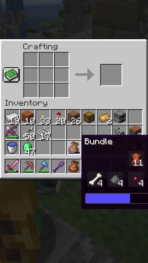 bundle crafting for max inventory in survival minecraft