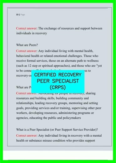 CERTIFIED RECOVERY PEER SPECIALIST CRPS video
