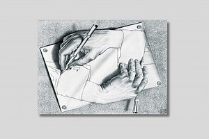 Drawing Hands by M.C. Escher Canvas Art: Surreal Optical Illusion Print - Etsy