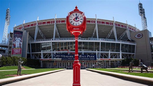 Historic Cincinnati company helps Joey Votto gift Reds custom clock outside GABP