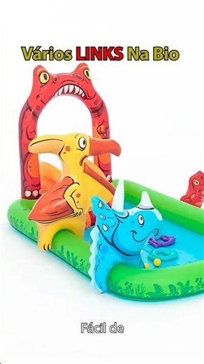 Piscina Inflável Playground Dinossauro 190L Bestway Acessórios Bomba Manual (Link#08) #shorts