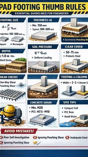 “Perfect Pad Footing in Seconds | Must-Know Engineering Thumb Rules!”#short.