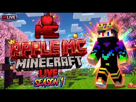 APPLE MC 🍎| Giveaway full Max out diamond armour | Day 43 |🔴LIVE Minecraft Survival Gameplay