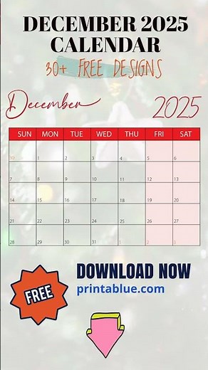 December 2025 Calendar Free Download #calendar #diyplanner #december2025 #freedownload