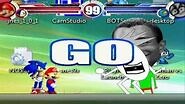 Super Mario 64 & Neo Sonic vs Dooby Dummy & Omega Tiger Woods MUGEN Battle!!!