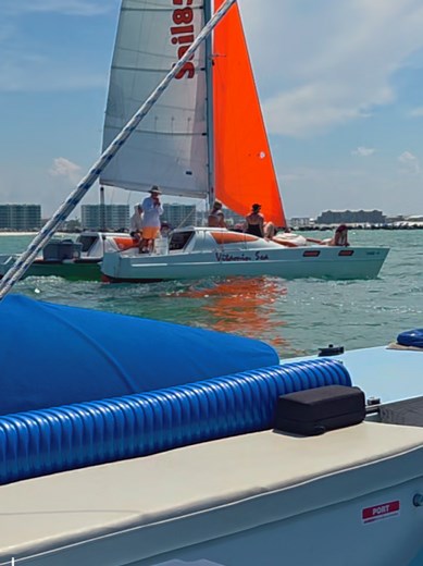 Fun starts here. #Summer2026 #Catamaran #sail #Vacationmemories #Destin