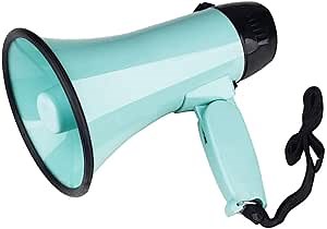 MyMealivos 20W Megaphone Bullhorn, Built in Siren & 240s Recording, 5.4"×8.6" Portable Megaphone with Volume Control Cover Up to 300 feet+ for Indoor and Outdoor Activities(Teal)