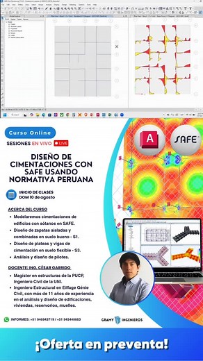 GramyIngenieros | Se diseñarán cimentaciones en SAFE de edificios con sótanos sobre suelo bueno S1 y suelo flexible S3, diseño de pilotes en cimentación... | Instagram