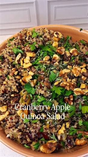 Alissa on Instagram: "This cranberry apple quinoa salad is light, nourishing and easy to digest. It’s gluten-free, vegan and made with simple whole-food ingredients that support gut health without feeling heavy. Perfect as a side dish or a simple plant-based meal when you want something fresh, balanced and satisfying. Why this quinoa salad works •Gluten-free and vegan •Fiber-rich quinoa to support digestion and steady energy •Apples and cranberries provide polyphenols that support gut bacteria •