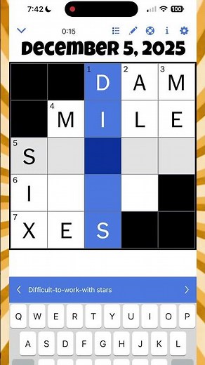NYT Mini X-Word 12/5/25 | #nytcrosswordanswers