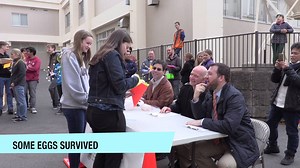 NAVFAC Far East engineers and Nile C. Kinnick High School students competed in an egg drop challenge, part of #nationalengineersweek events at Commander Fleet Activities Yokosuka. #eWeek2017 | NAVFAC