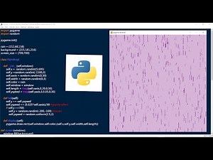 Coding the Purple Rain Simulator in Python using PyGame (object oriented programming tutorial)
