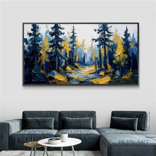 Abstract Forest Oil Painting | Original Impressionist Landscape | Textured Birch Wood Art | Modern Nature Decor - Etsy