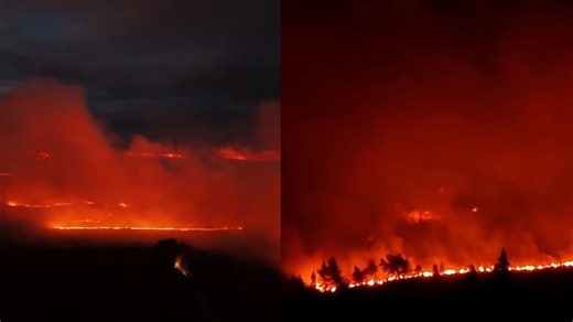 Scotland wildfires: Dramatic drone footage shows massive wildfire raging through moorland