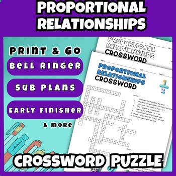 Proportional Relationships Crossword: Engaging Puzzle Middle School Math Vocab