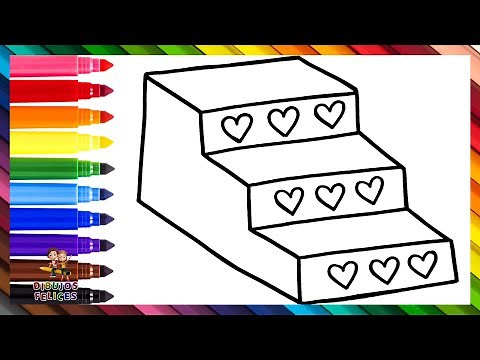 Dibuja y Colorea Una Escalera Arcoiris 📶❤️🌈 Dibujos Para Niños