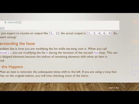 Understanding Why Python Removes Items from a List Incorrectly