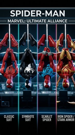 Spider-Man Costumes - Marvel: Ultimate Alliance #SpiderManCostumes #MarvelUltimateAlliance #marvel