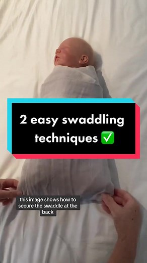 2 easy techniques for swaddling a baby. Always remember to STOP Swaddling when baby starts to show signs of rolling. Check out the Lullaby Trust for more safer sleep advice #swaddling #howtoswaddle #mumsontiktok #babyswaddling #babyswaddlechallenge #parentsoftiktok #MomsofTikTok #LearnOnTikTok #foru