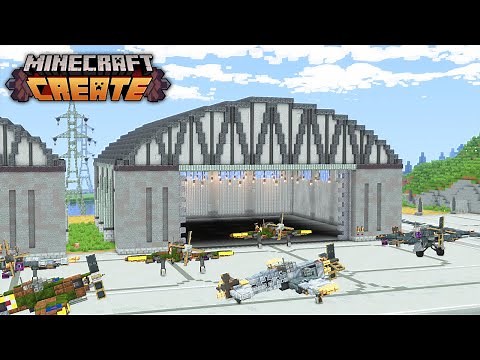 I Built Airplane Hangars For My Airbase In Minecraft Create Mod