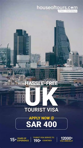 Apply for Your UK Tourist Visa with Ease Trusted by thousands for smooth, reliable, and expert visa assistance. ✔ Error-free documentation | ✔ Fast-track support | ✔ 15 years of experience | houseoftours.com