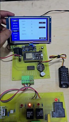 Humidity and Temperature Controller and data logger with hmi display #tempdisplay #controller