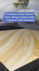 Do you want to create an unforgettable event?👀 Use our Dance Floor Wrap and choose a design that matches your event.✨✨ 💡This custom size dance floor wrap will transform your venue! Our Gold Marbella design belongs to our "Classical" print designs for your most upscale events. 👀 Remember that we also have the Dance Floor Wrap Pro Aluminum Felt Applicator Squeegee so you can install the dance floor and all the guests can dance without problems. ✅ Go to our website for your dance floor wrap ✨ |
