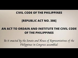 Civil Code Articles 1–18 | Audio Codal | Philippines