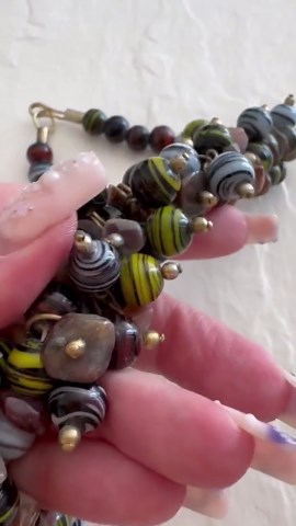 Vintage Multi-strand Glass Bead Statement Necklace - Etsy