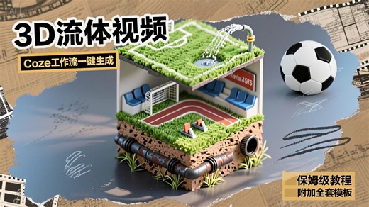 【Coze实操教程】2025最新教程！Coze工作流一键生成“微缩3D”短视频！工作流全流程保姆级教学 ！零基础小白保姆级教程！10分钟搭建一个