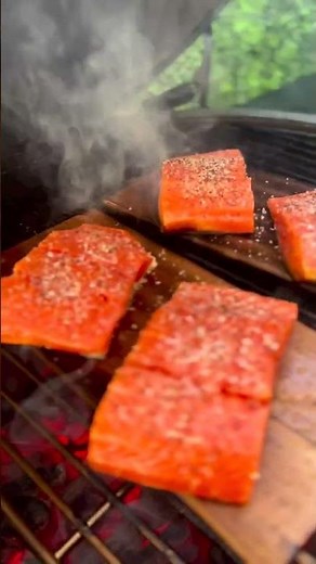 Cedar Plank Salmon on the Big Green Egg