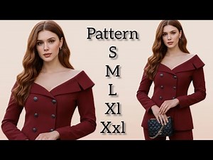 “Masterclass: Create This Elegant Off-Shoulder Suit Pattern from Scratch | Step-by-Step Tutorial”