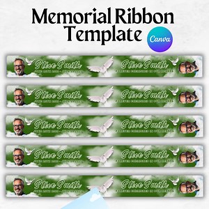 Memorial Ribbon Template, Funeral Memorial Template, Death Announcement, RIP Memorial Ribbon Design Template,canva Template,instant Download - Etsy