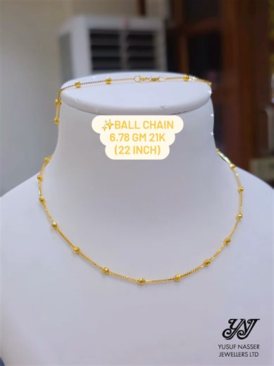 21 Karat Gold Casual Wear Ball Chain Jewelry