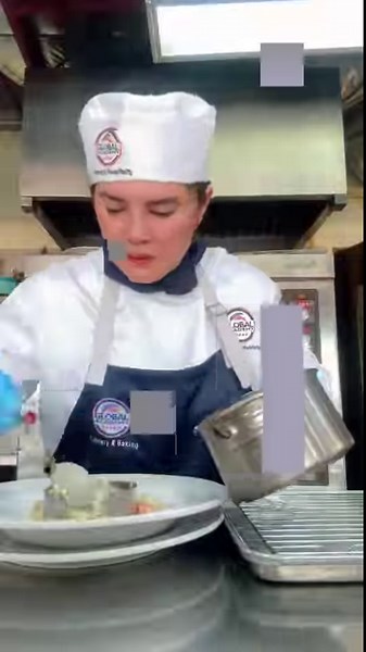 Our braising and stewing practical assessment at the Global Kitchen was a flavorful journey! We prepared a Lamb Blanquette dish with a fine dining twist—still so much to learn, but loving the process. 🍴 Chef Mike also gave us a masterclass on how to make Osso Buco alla Milanese. What do you think of my dish? Does it look yummy? Hehe Thanks to Chef Ogie and Global Culinary & Hospitality Academy family. 😊 | Vina Morales