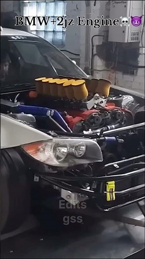 😈BMW with☠️ 2jz engine #shots #ytshorts #bmw #2jz