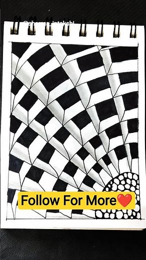 Day 23- Easy Zentangle Pattern For Beginners😍 #shorts #art #drawing #zentangle #doodleart #zendoodle